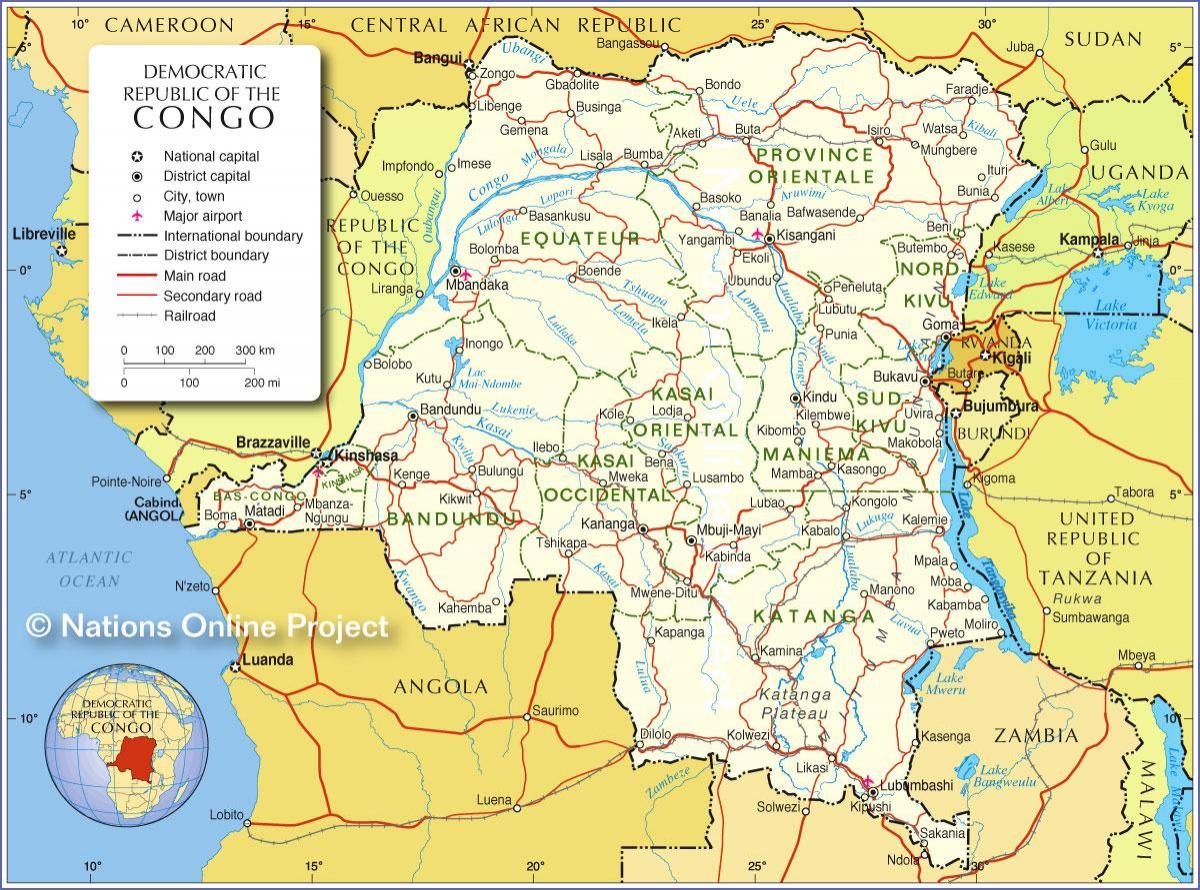 نقشہ کے ڈیموکریٹک جمہوریہ کانگو