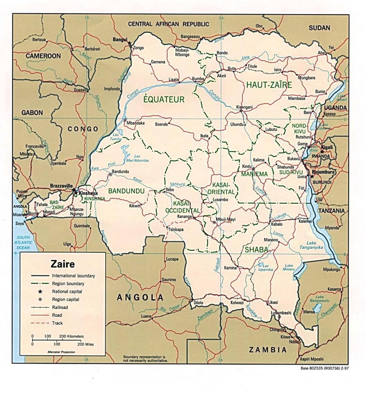 زایر افریقہ کا نقشہ